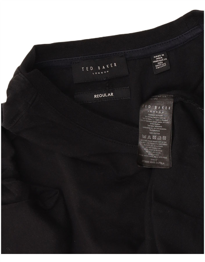 Camiseta masculina regular Ted Baker de algodão preto médio