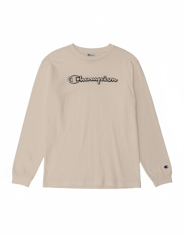 CHAMPION Top gráfico masculino manga longa 2XL algodão branco