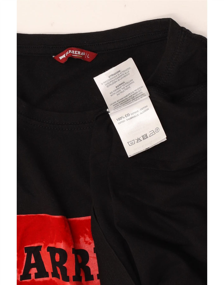 Camiseta gráfica masculina Carrera Top grande de algodão preto
