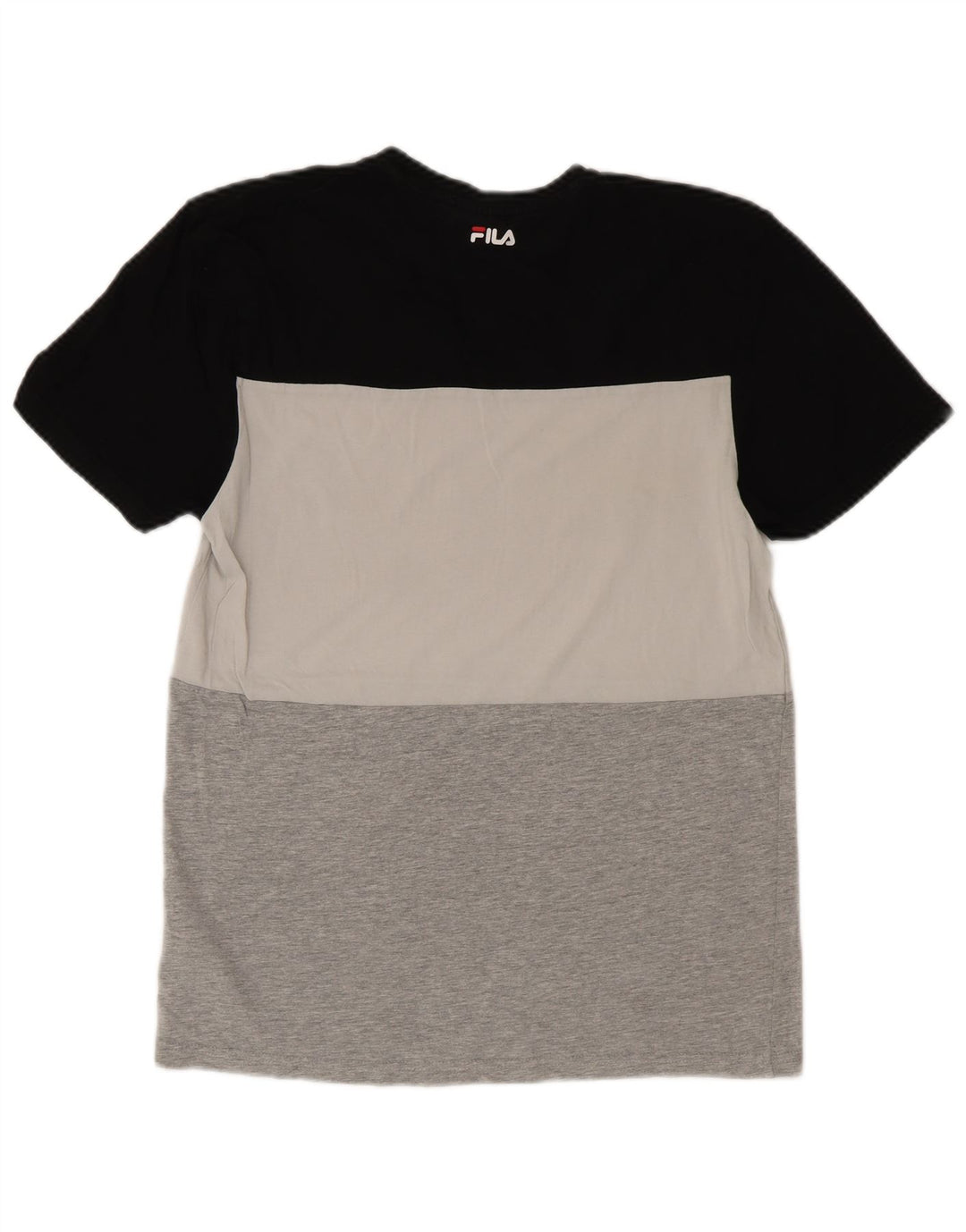 Fila Mens Graphic T-Shirt Top Pequeno Multicolorido Colorblock Algodão