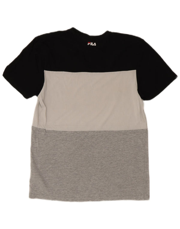 Fila Mens Graphic T-Shirt Top Pequeno Multicolorido Colorblock Algodão