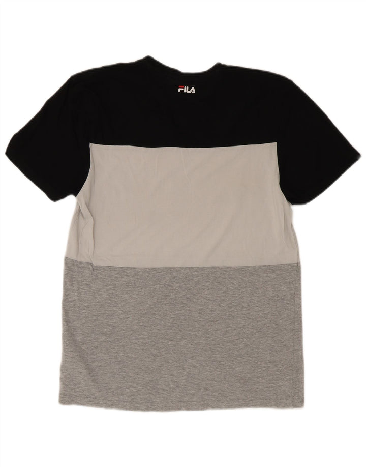 Fila Mens Graphic T-Shirt Top Pequeno Multicolorido Colorblock Algodão