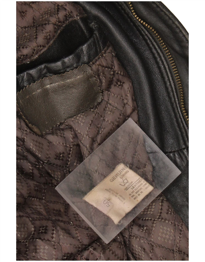 Jaqueta de couro masculina VINTAGE IT 50 grande couro preto