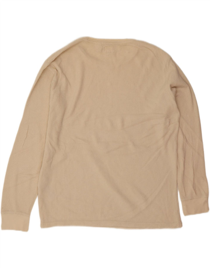 Levi's Mens Loose Fit Top Manga Longa Grande Algodão Bege