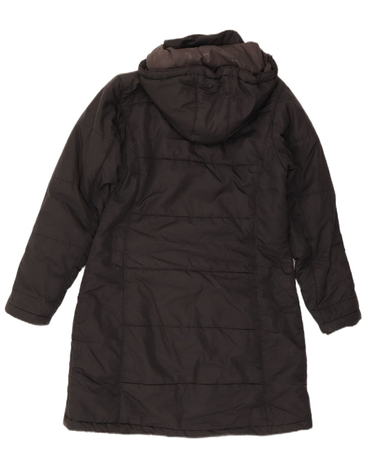 Casaco acolchoado com capuz feminino Jack Wolfskin Reino Unido 10 pequeno poliéster preto