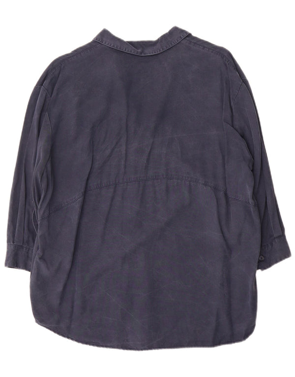 Blusa feminina Jack Wills manga 3/4 oversized Reino Unido 6 XS azul marinho Lyocell