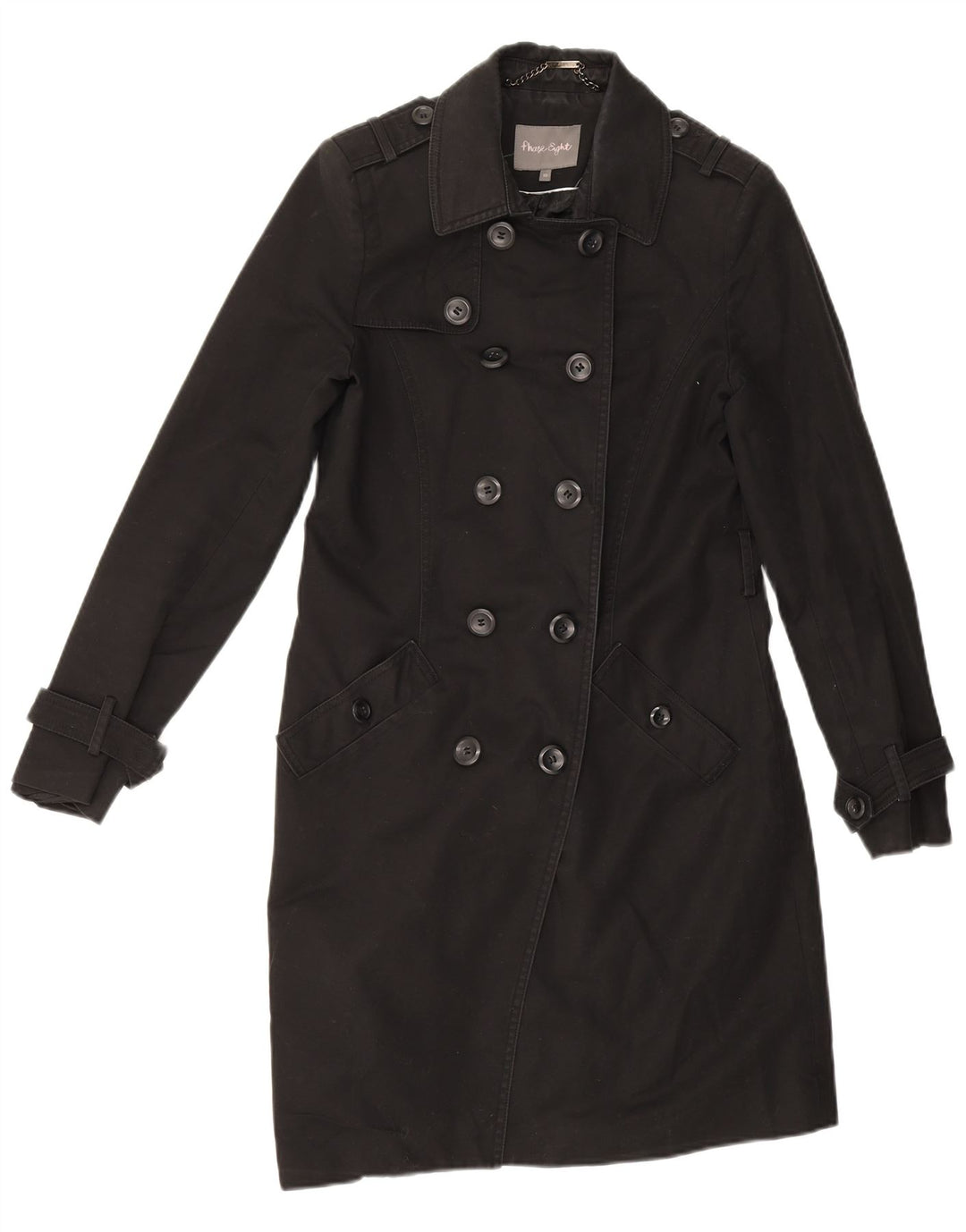 Fase Oito Casaco militar feminino UK 10 pequeno preto