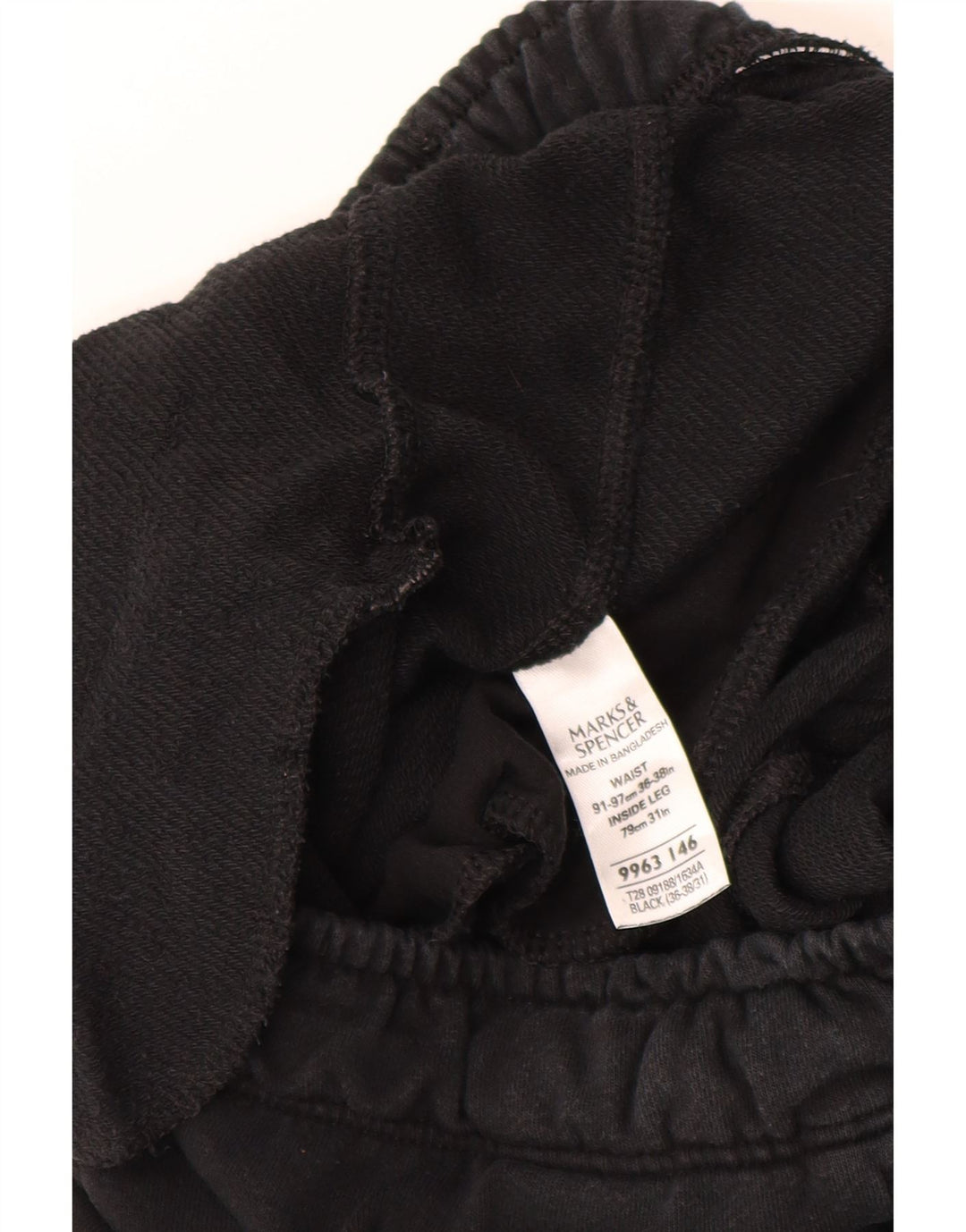 Calça de treino masculina Marks & Spencer XL algodão preto