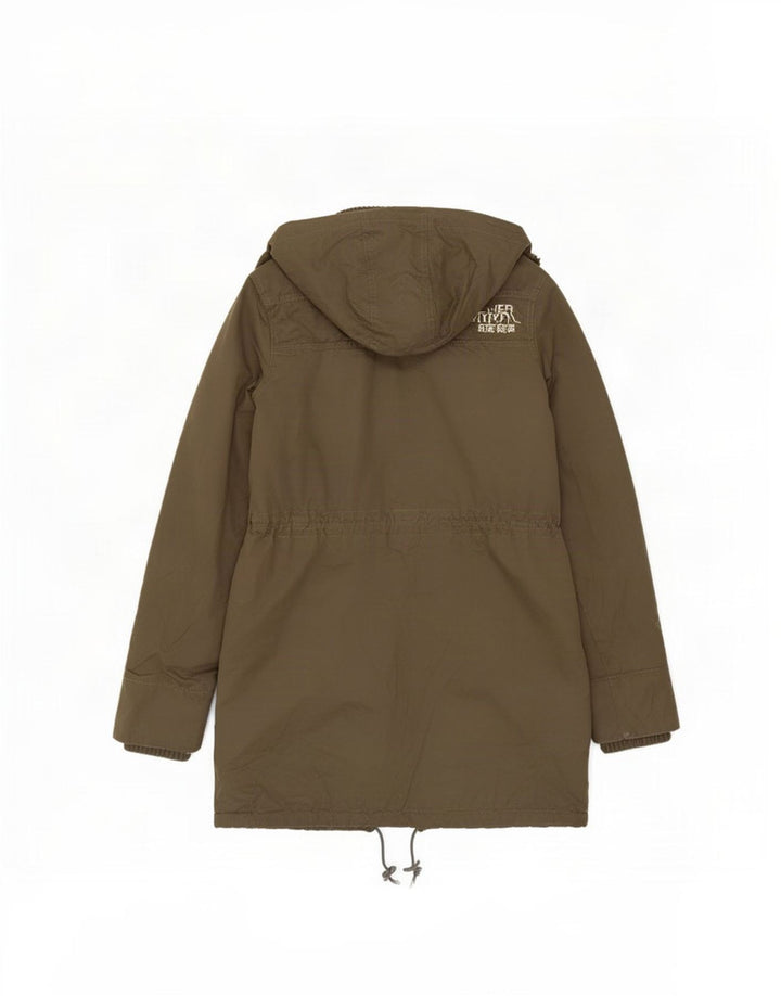 Jaqueta Parka Feminina Superdry com Capuz UK 14 Poliéster Cáqui Médio