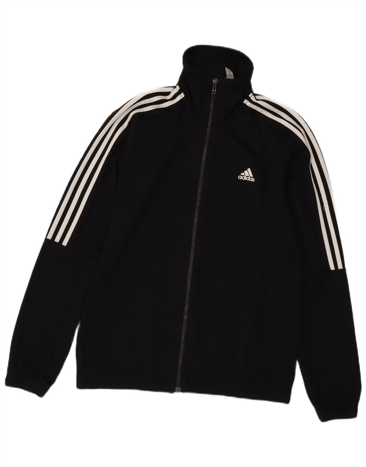ADIDAS Mens Tracksuit Top Jacket UK 42/44 Grande Poliéster Preto