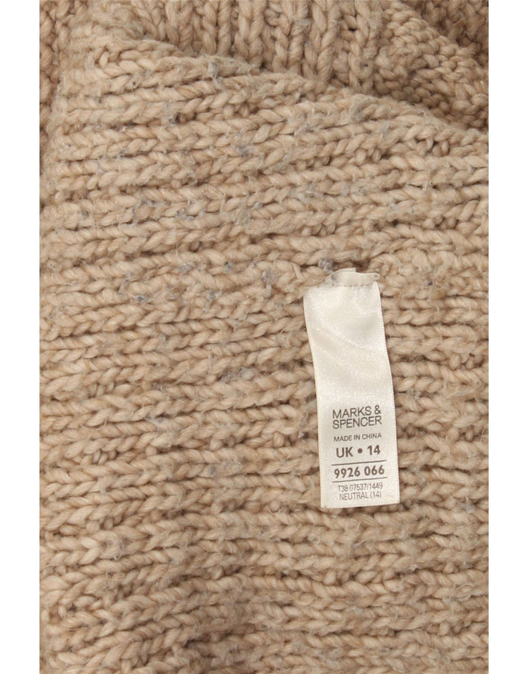 Suéter cardigã feminino Marks & Spencer Reino Unido 14 acrílico marrom médio