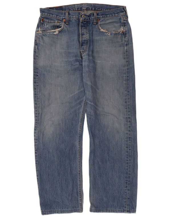 Levi's Masculino 501 Straight Jeans W34 L27 Azul Algodão