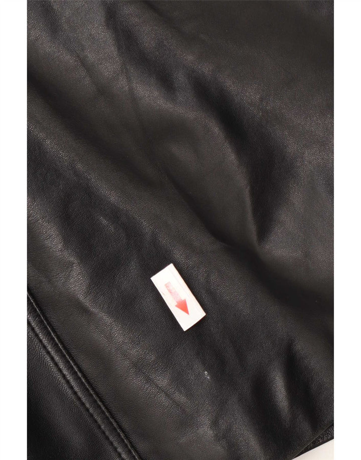 Casaco de couro feminino Diletta Lelli IT 46 grande preto