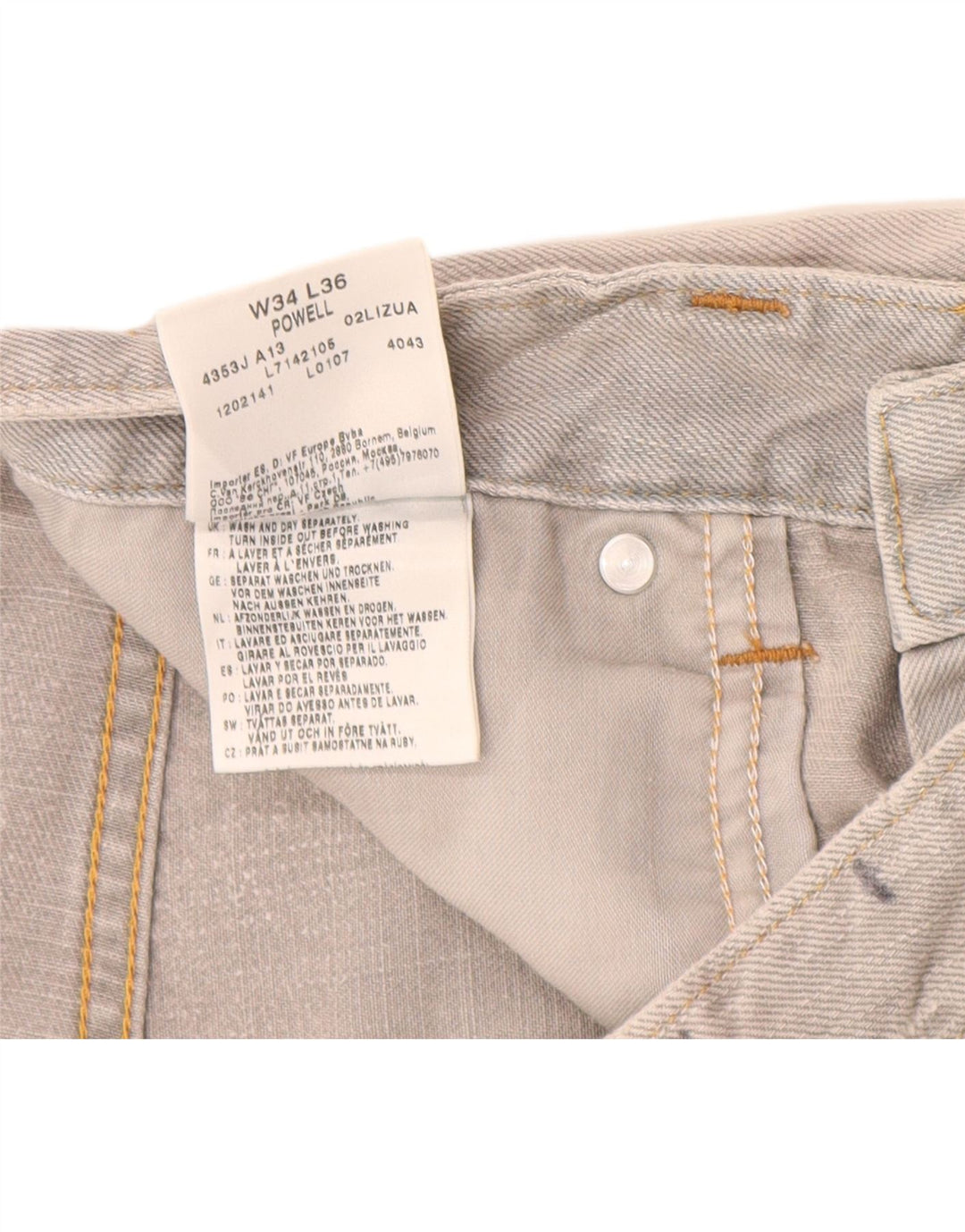 Shorts jeans Lee masculino Powell W32 algodão cinza médio