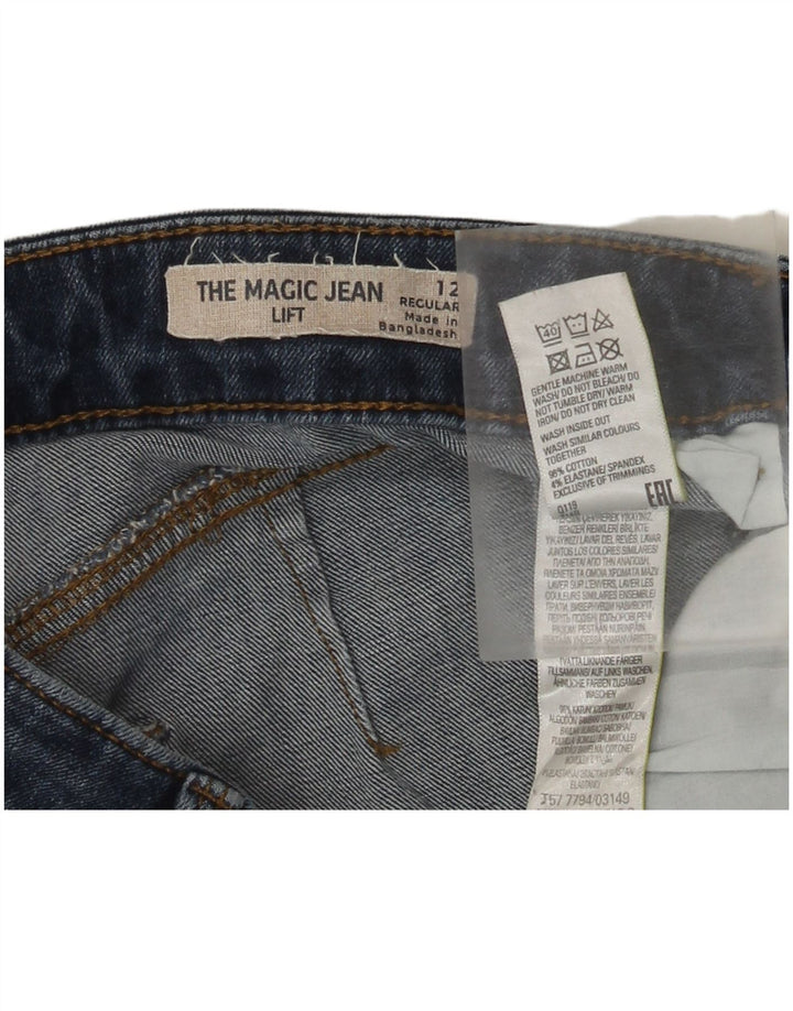 Jeans Marks & Spencer Regular Slim Feminino Reino Unido 12 Médio W30 L28 Azul Algodão