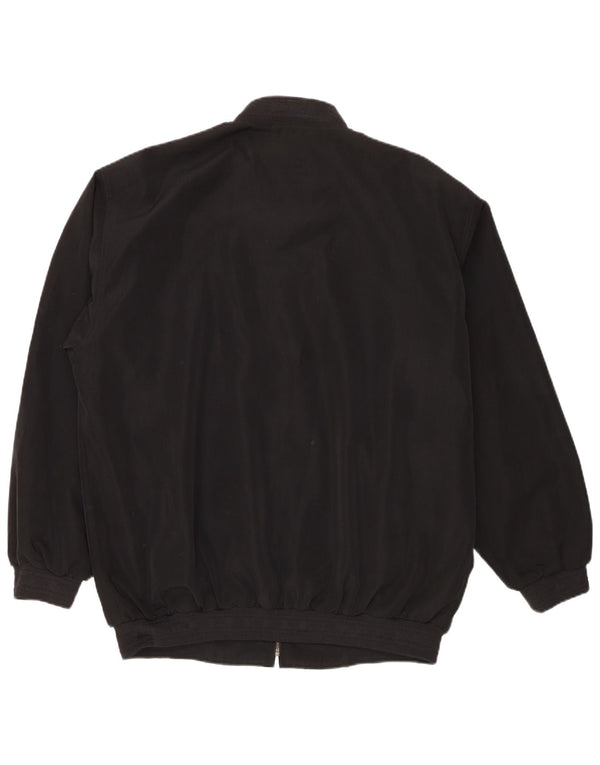 Jaqueta bomber masculina vintage UK 44 2XL poliéster preto