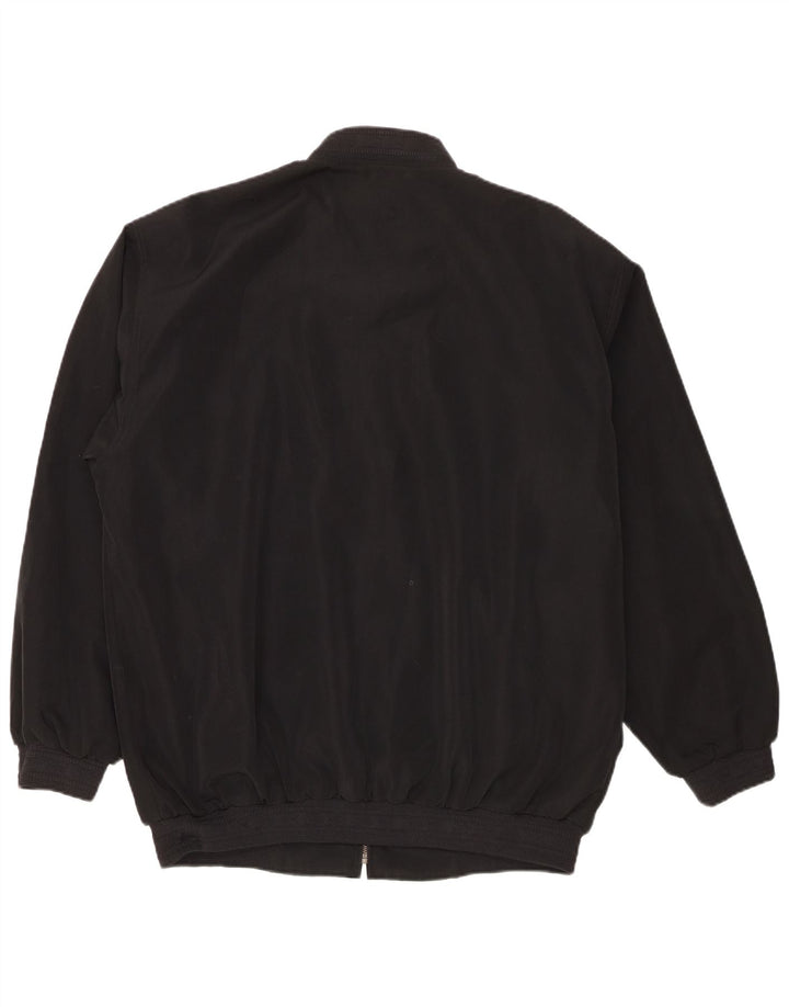 Jaqueta bomber masculina vintage UK 44 2XL poliéster preto