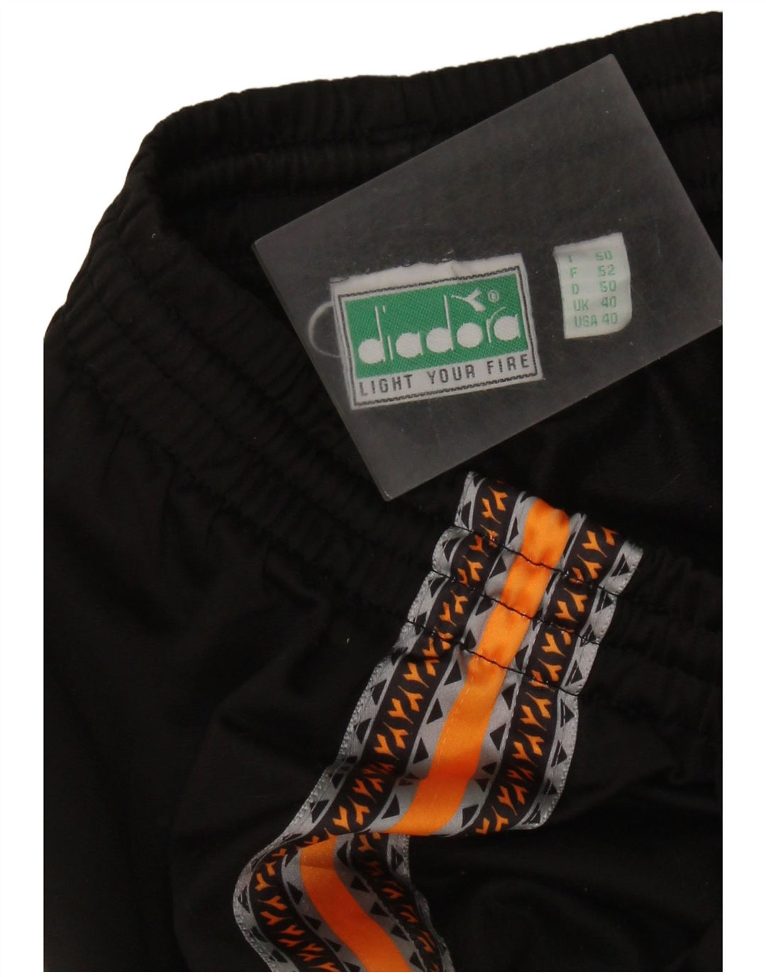 Calça de treino masculina DIADORA UK 40 Medium Black Colourblock