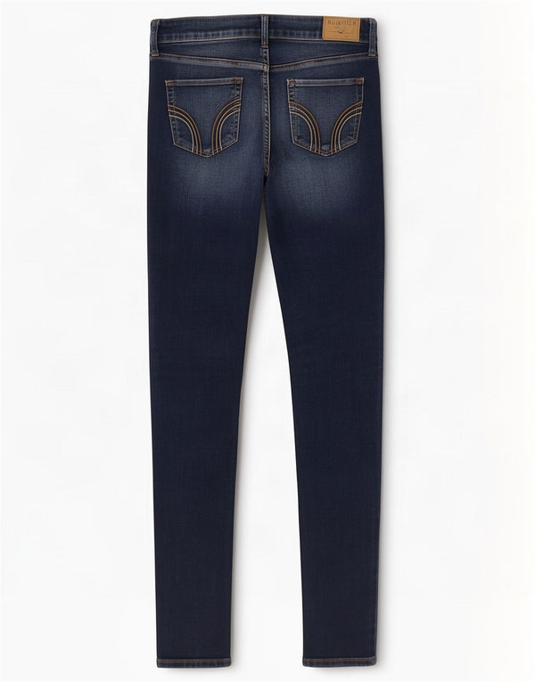 Jeans skinny femininos Hollister US 3 XS W26 L31 algodão azul