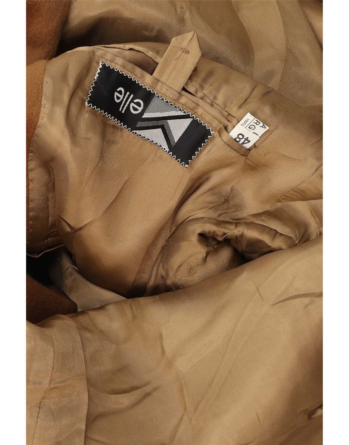 Casaco feminino Elle com peito duplo 2XL lã marrom