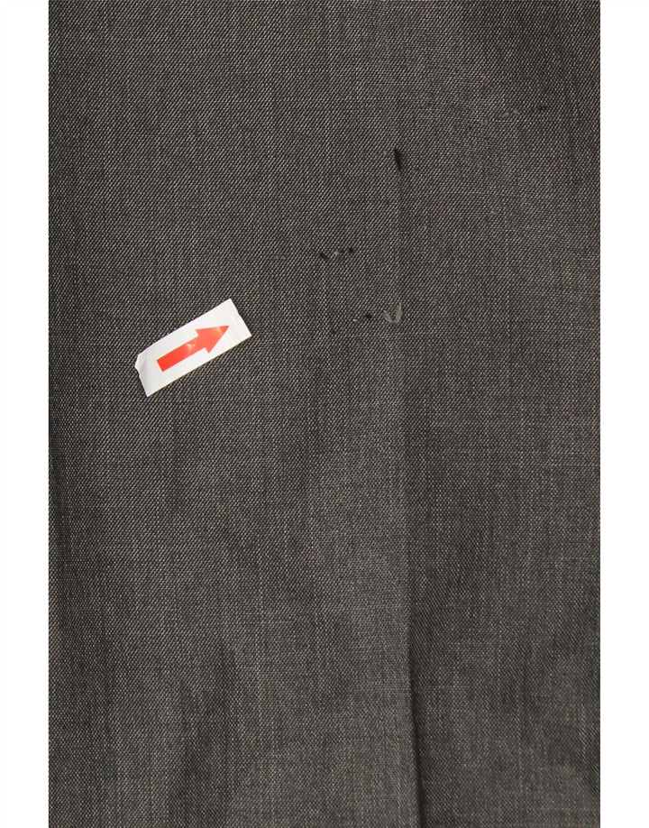 Calça masculina de ajuste regular Marks & Spencer W38 L29 poliéster cinza