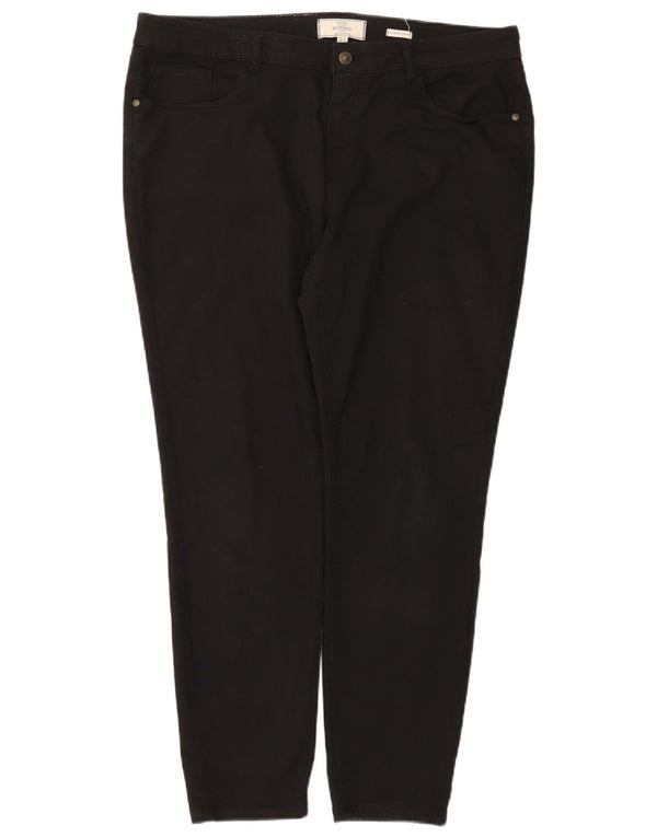 Calças casuais finas femininas Fat Face UK 18 XL W38 L29 algodão preto