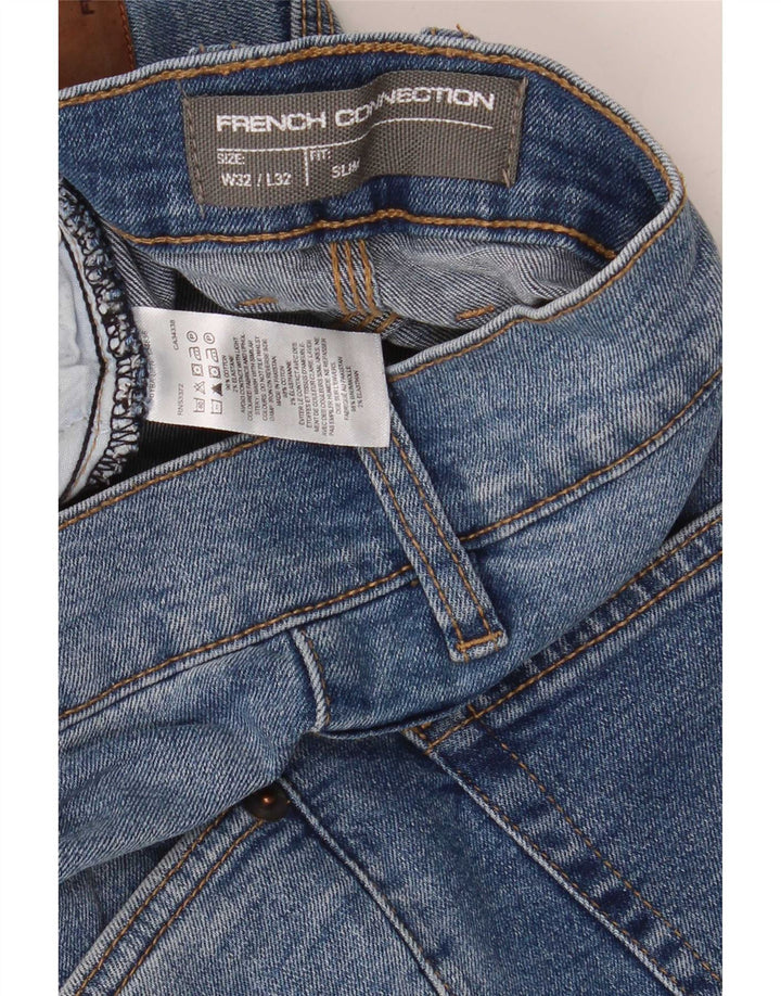 French Connection Masculino Slim Jeans W32 L32 Azul Algodão