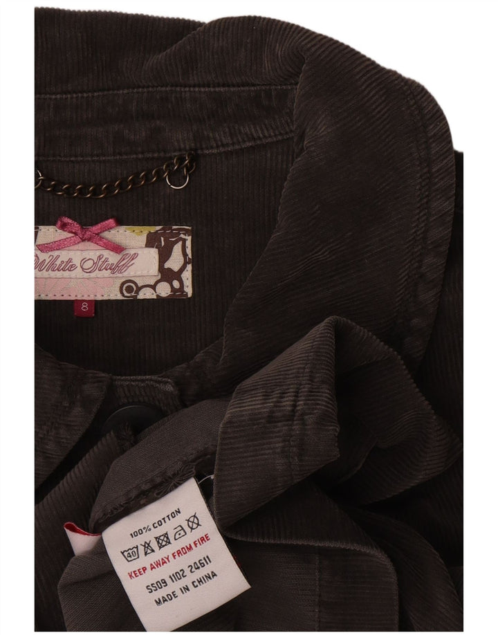 Jaqueta de veludo feminino White Stuff UK 8 algodão cinza pequeno