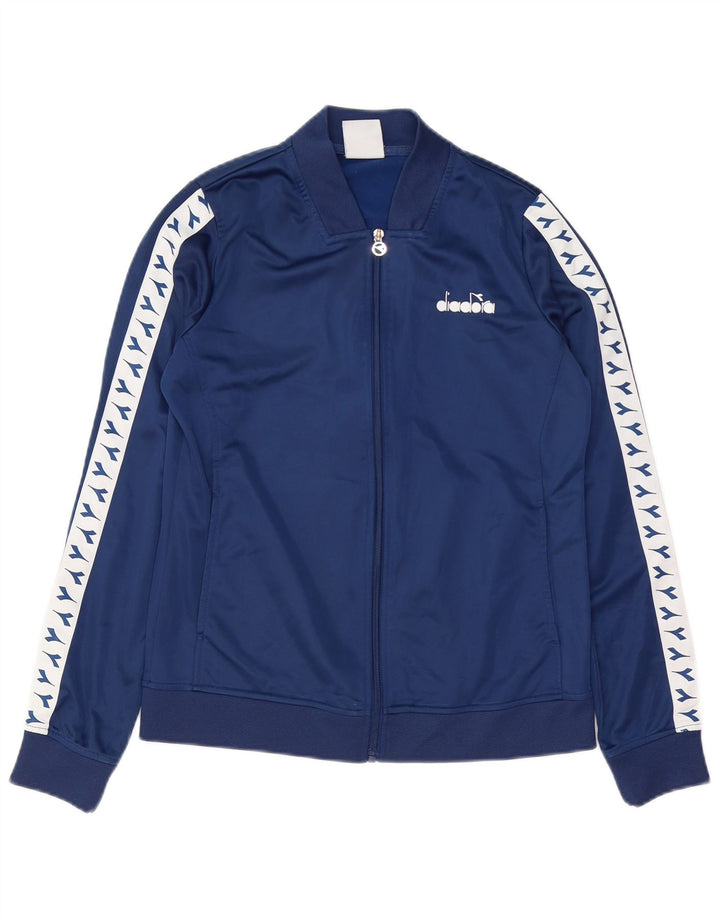 DIADORA Mens Graphic Tracksuit Top Jacket Pequeno Poliéster Azul Marinho