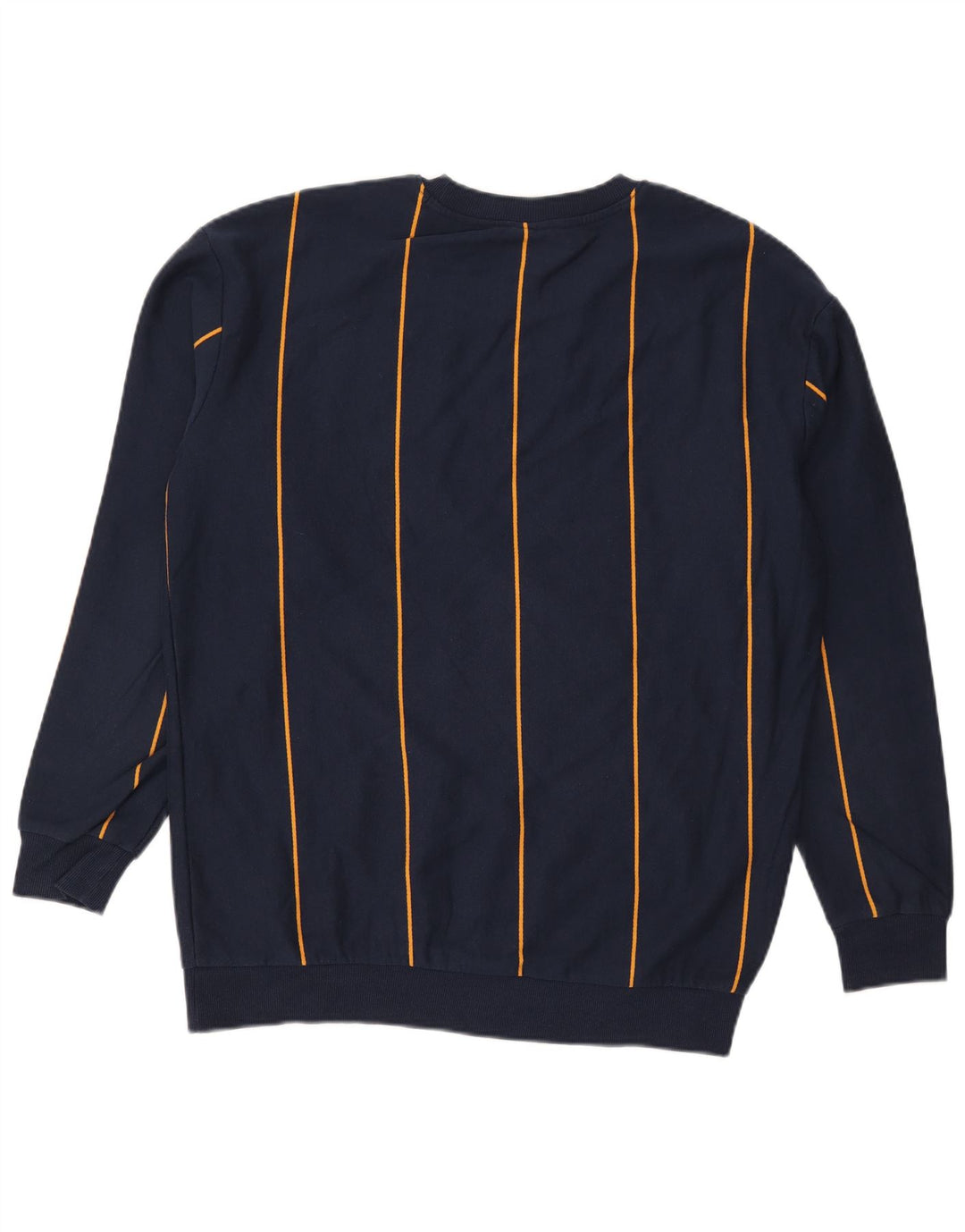 Zara moletom masculino jumper grande algodão listrado azul marinho