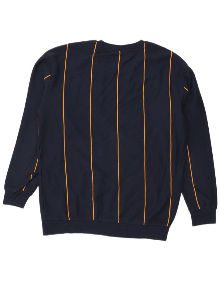 Zara moletom masculino jumper grande algodão listrado azul marinho