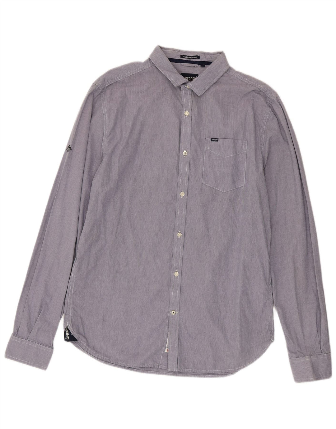 Camisa masculina Superdry XL listrada azul algodão