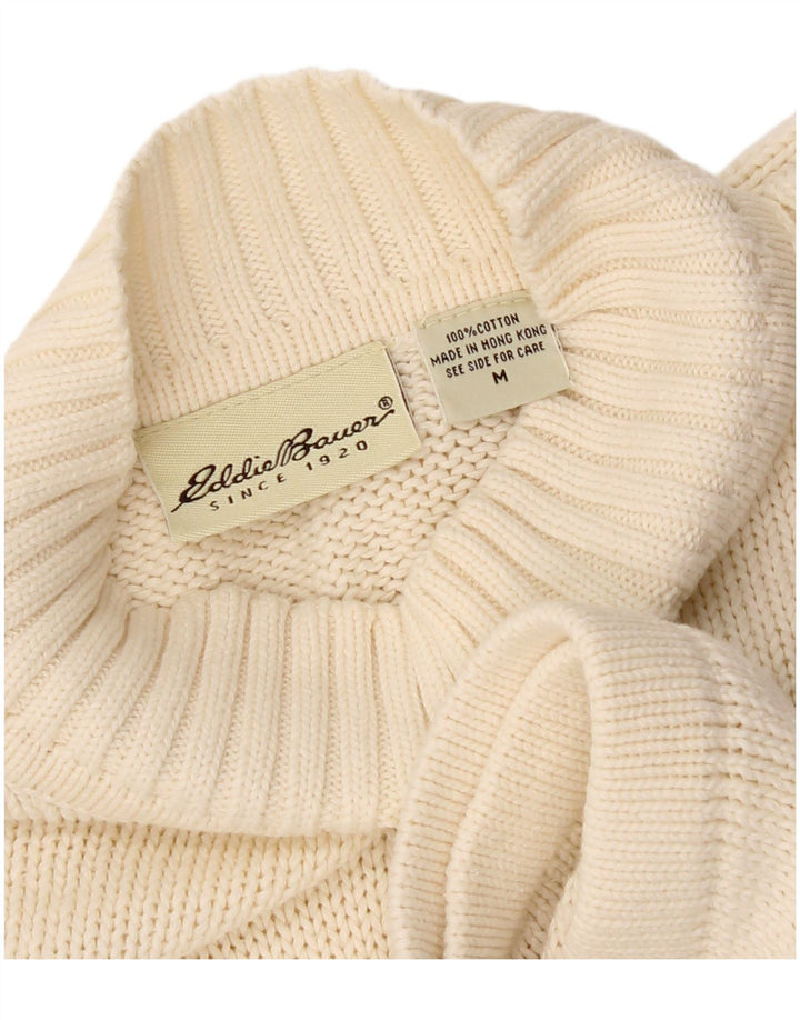 Suéter masculino Eddie Bauer com gola tartaruga, algodão branco médio