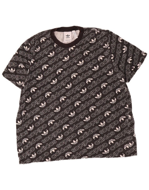 Adidas Mens Graphic T-Shirt Top XL Algodão Preto
