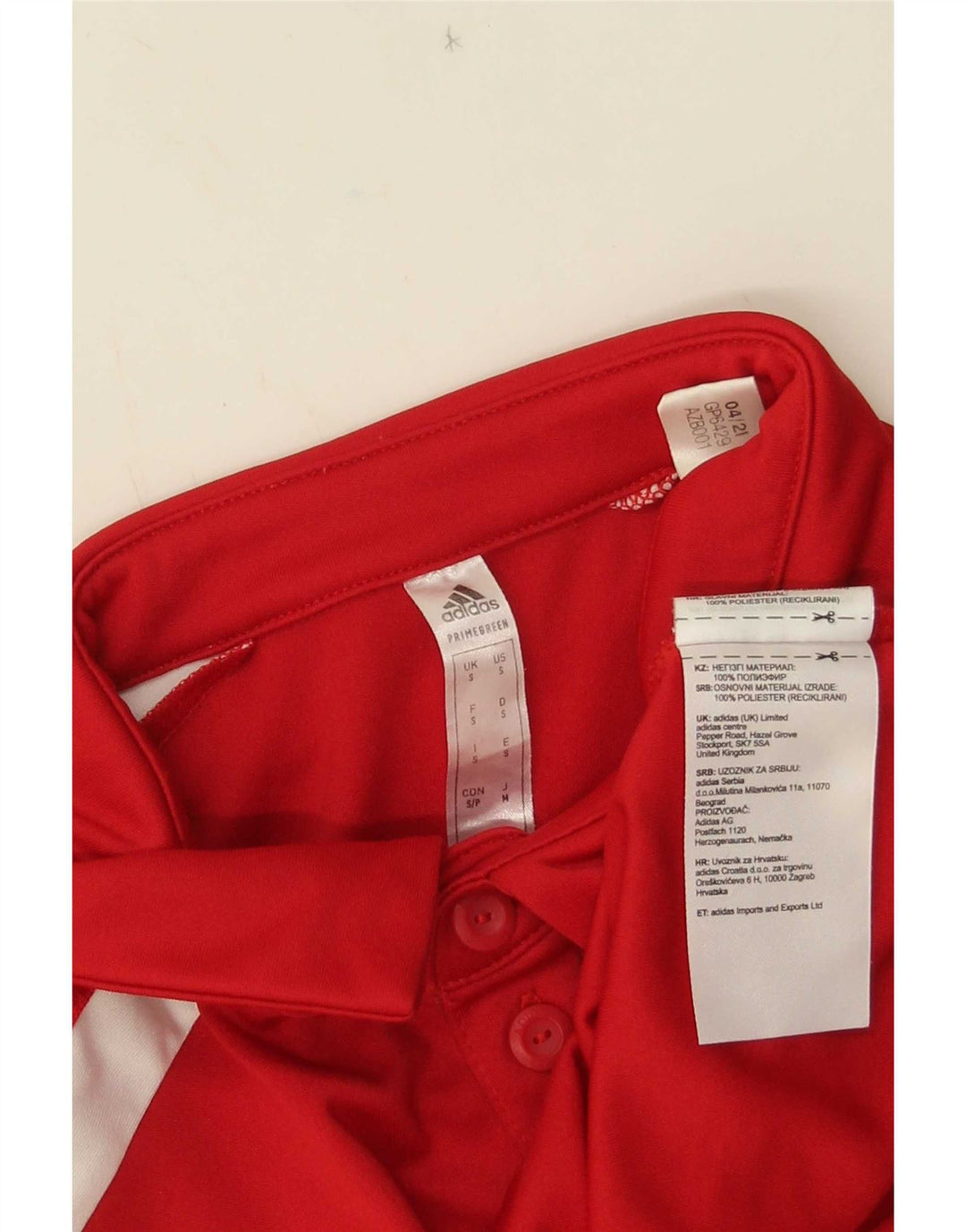 Adidas Mens Aeroready Graphic Polo Shirt Pequeno Poliéster Colorblock Vermelho