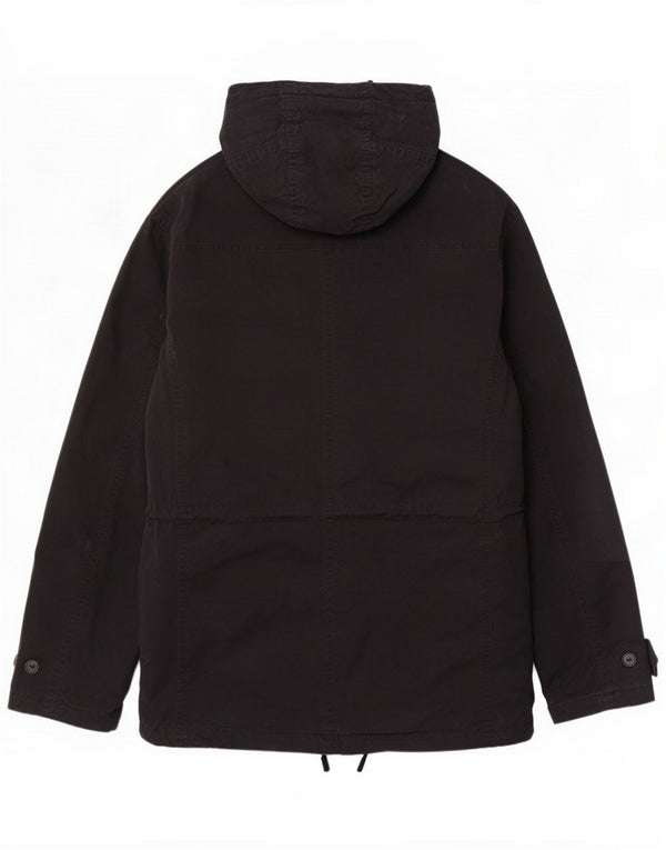 Tommy Hilfiger Casaco corta-vento masculino com capuz Sherpa Reino Unido 40 Grande Preto Moderno