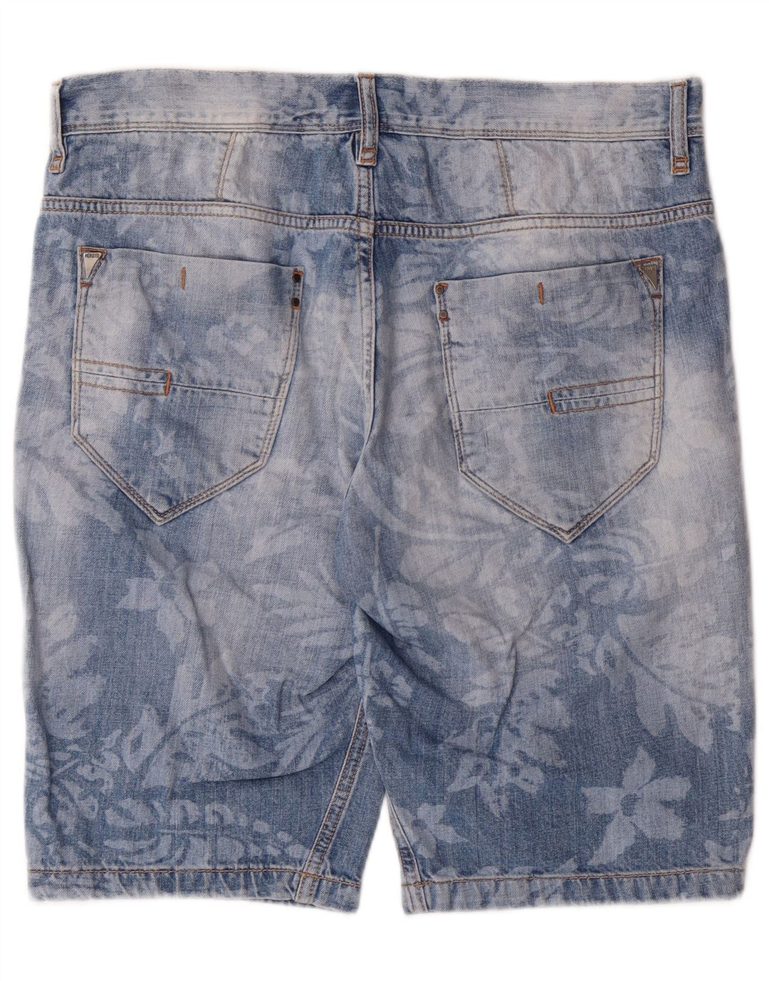 ANTONY MORATO Mens Denim Shorts IT 48 Medium W32  Blue Floral Cotton