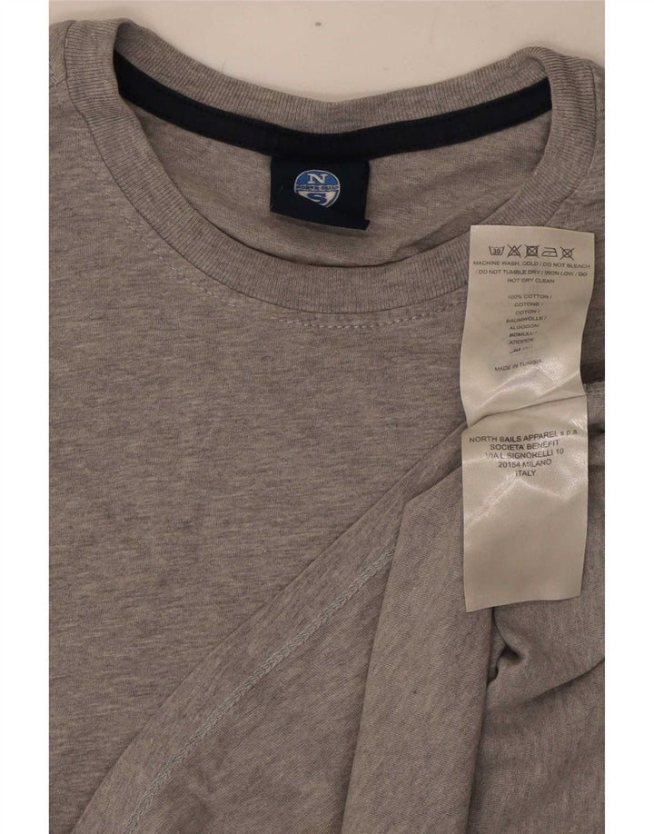 Camiseta masculina North Sails algodão manchado cinza médio