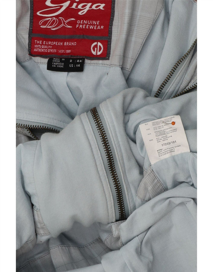 Jaqueta bomber feminina com capuz GIGA DX US 14 XL poliéster xadrez azul