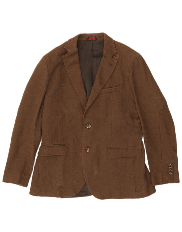 Jaqueta blazer masculina MASSIMO DUTTI com 2 botões Reino Unido 38 Viscose marrom médio