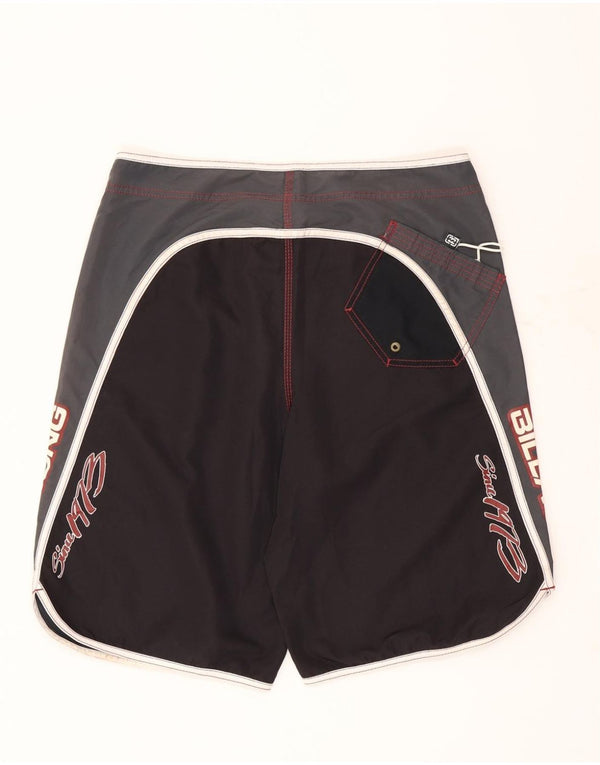 Billabong Mens Graphic Natação Shorts Grande Poliéster Colorblock Preto