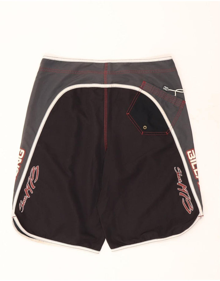 Billabong Mens Graphic Natação Shorts Grande Poliéster Colorblock Preto