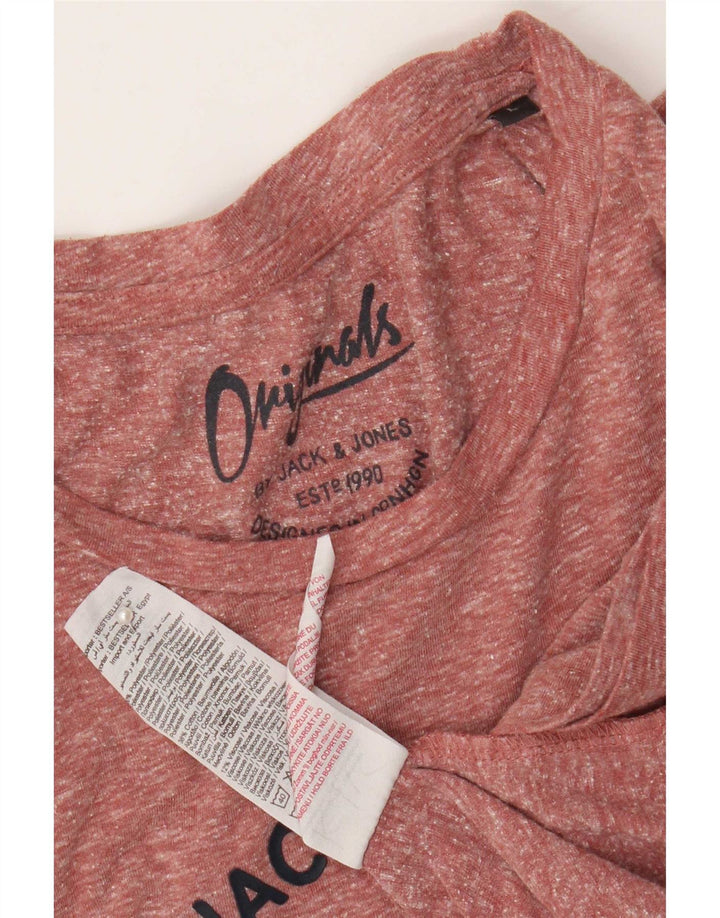 Camiseta masculina gráfica Jack & Jones grande poliéster manchado marrom