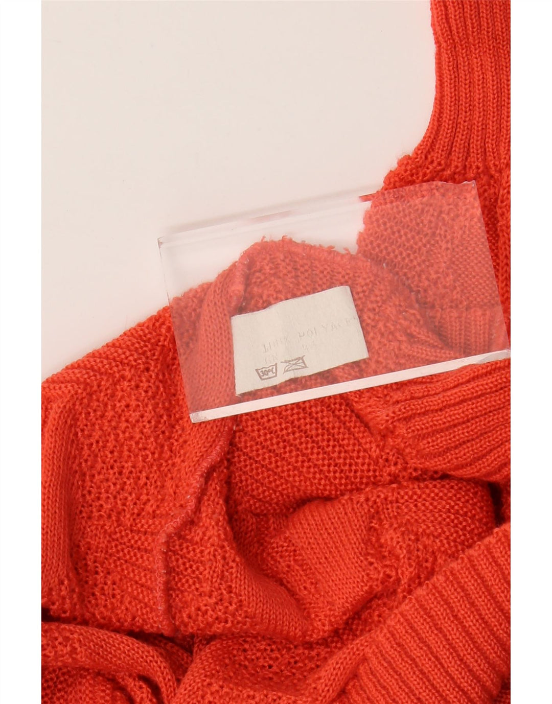 Suéter feminino VINTAGE com gola redonda UK 18 XL laranja acrílico