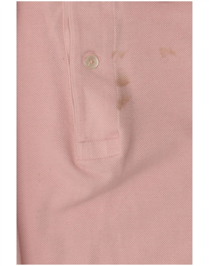 Camisa polo masculina Lacoste tamanho 4 médio algodão rosa