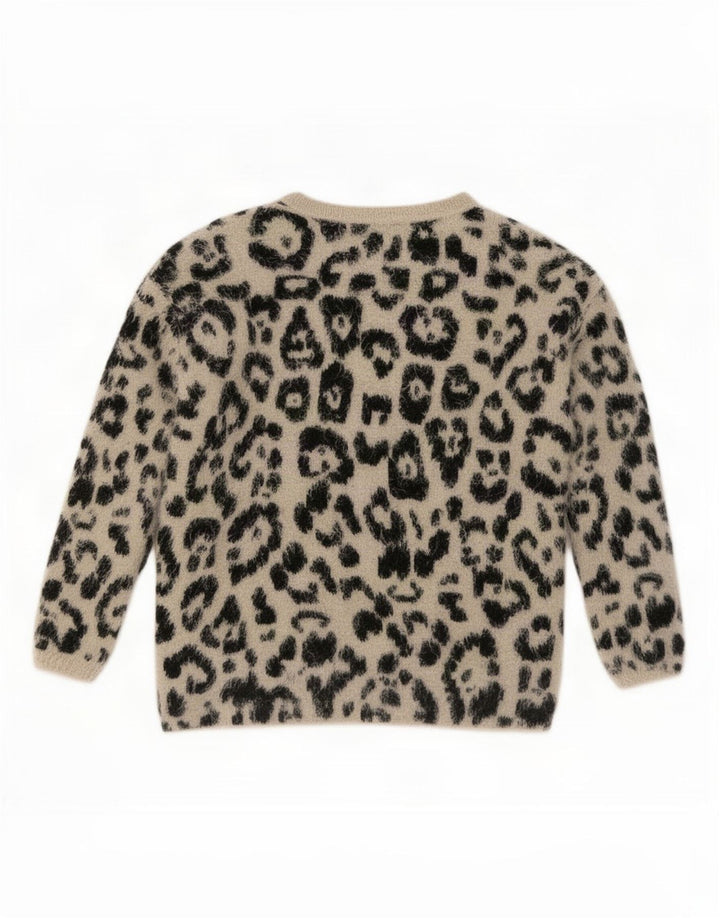 Suéter feminino Marks & Spencer com gola redonda Reino Unido 8 pequeno bege