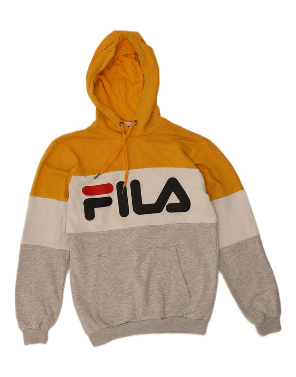 Fila Mens Graphic Hoodie Jumper XS Multicolorido Colourblock Algodão