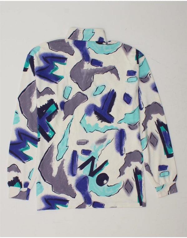 Top masculino BENGER com estampa abstrata com zíper e manga comprida pequeno multicolorido