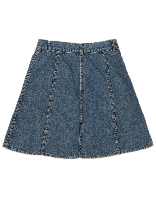 Saia jeans feminina Crown W27 pequeno algodão azul