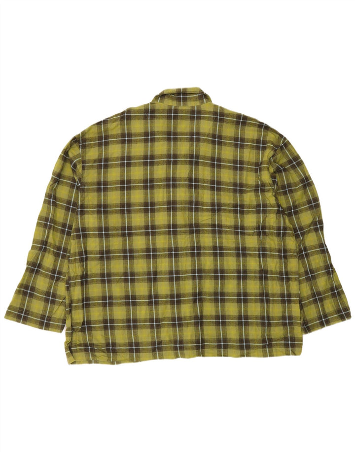 Camisa masculina de flanela EDDIE BAUER 2XL algodão xadrez verde